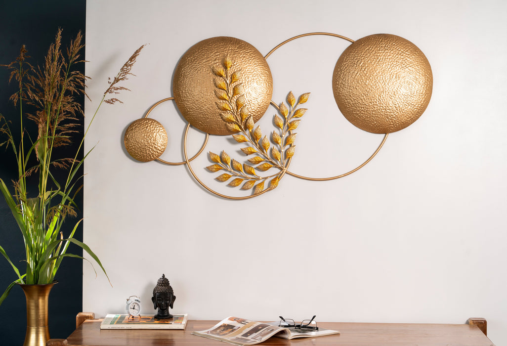 Modern Circular with Leaf Pattern Wall Art Decor