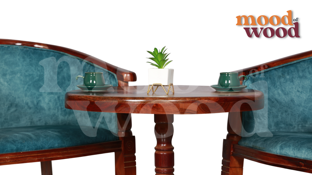 Wooden Coffee Table and Armchair Set