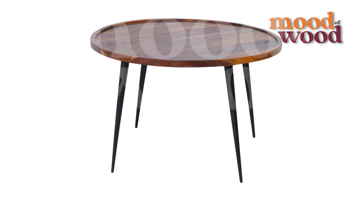 Wooden Modern Design Round Coffee Table with Metal Legs