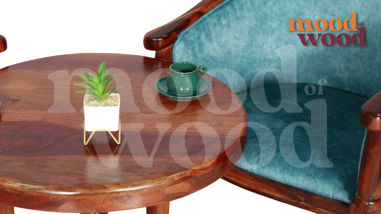 Wooden Coffee Table and Armchair Set