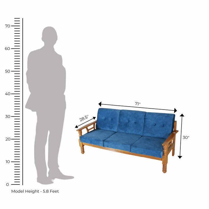 Wooden 3-Seater Sofa