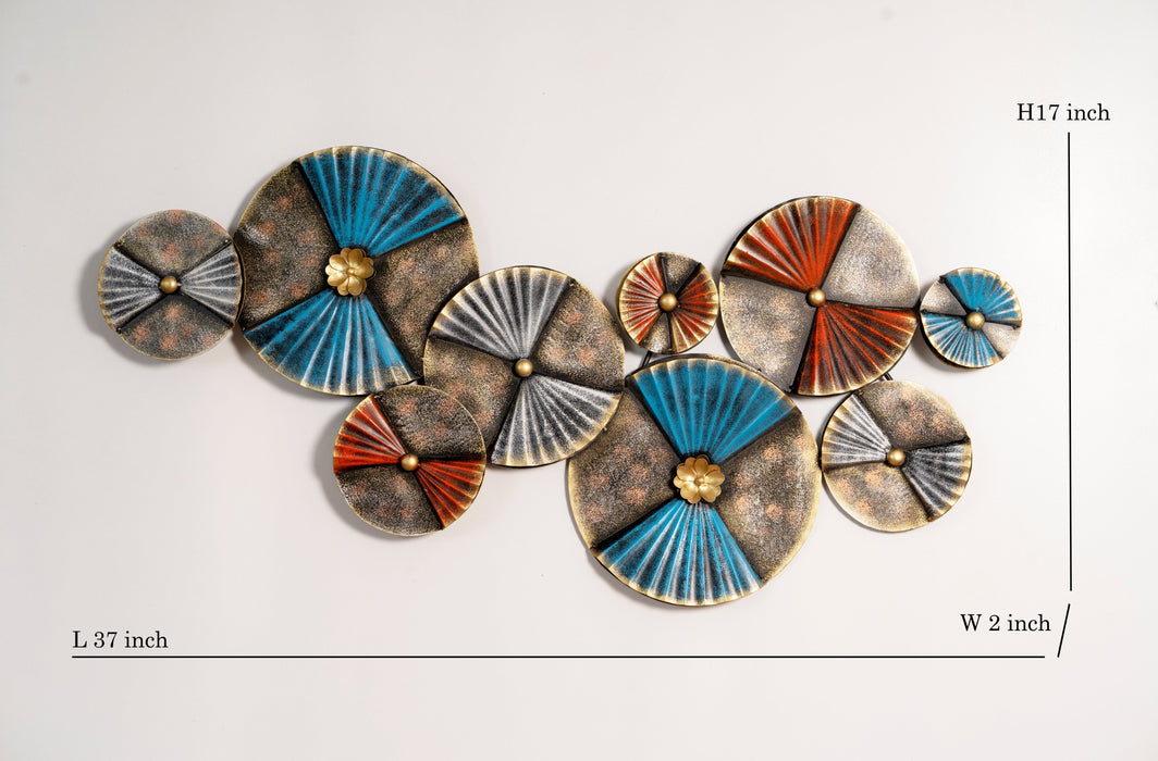 Multi-Toned Circular Disc Metal Wall Art Decor