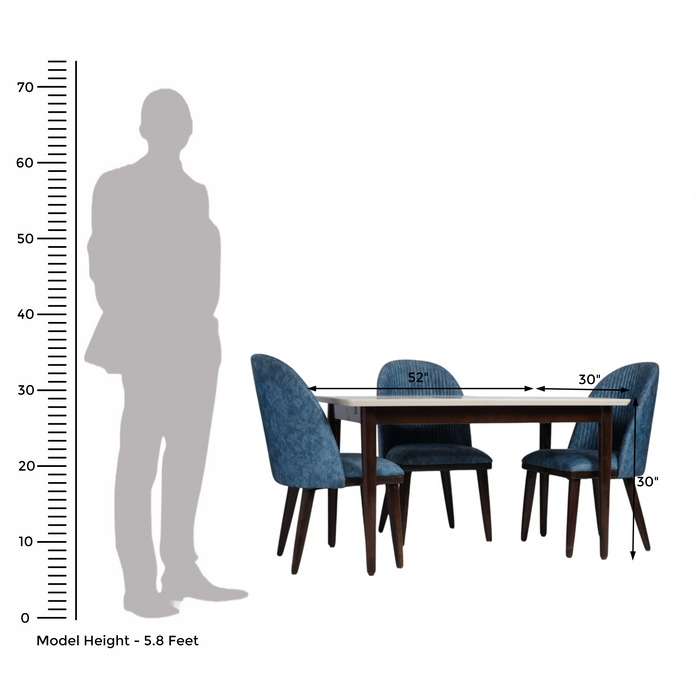Wooden Dining Table Set with Upholstered Chairs