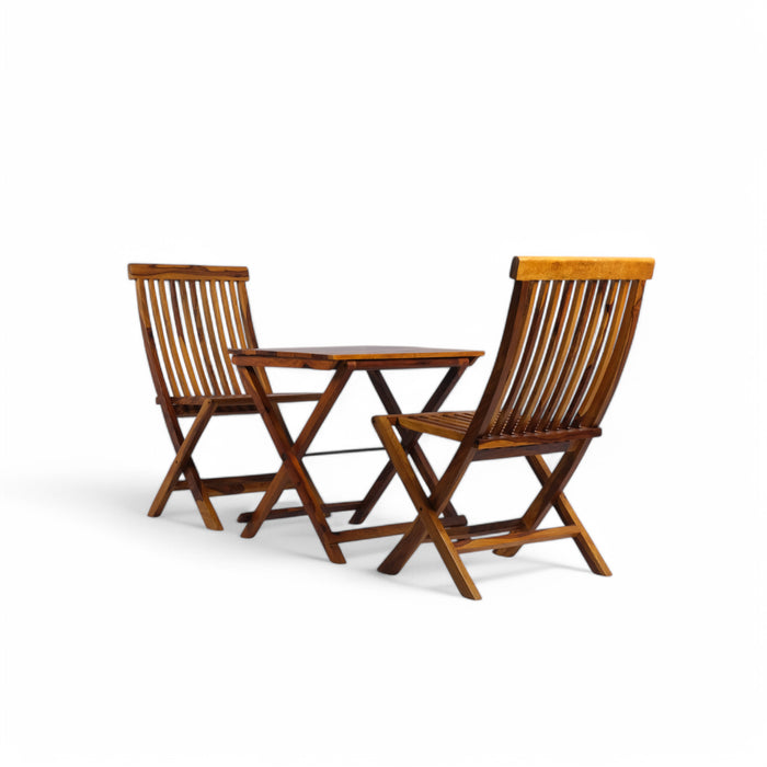Sheesham Wood Folding Bistro Set (2 Chairs + 1 Table)