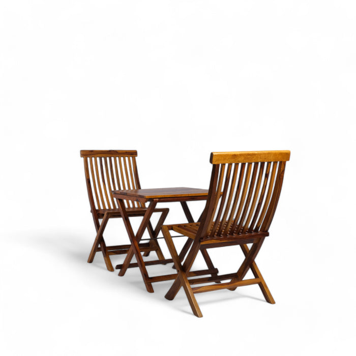 Sheesham Wood Folding Bistro Set (2 Chairs + 1 Table)