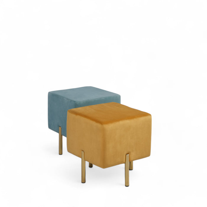 Square Velvet Ottoman Pouf Set