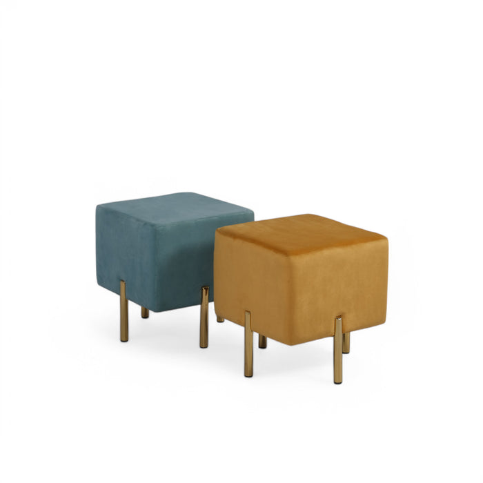 Square Velvet Ottoman Pouf Set