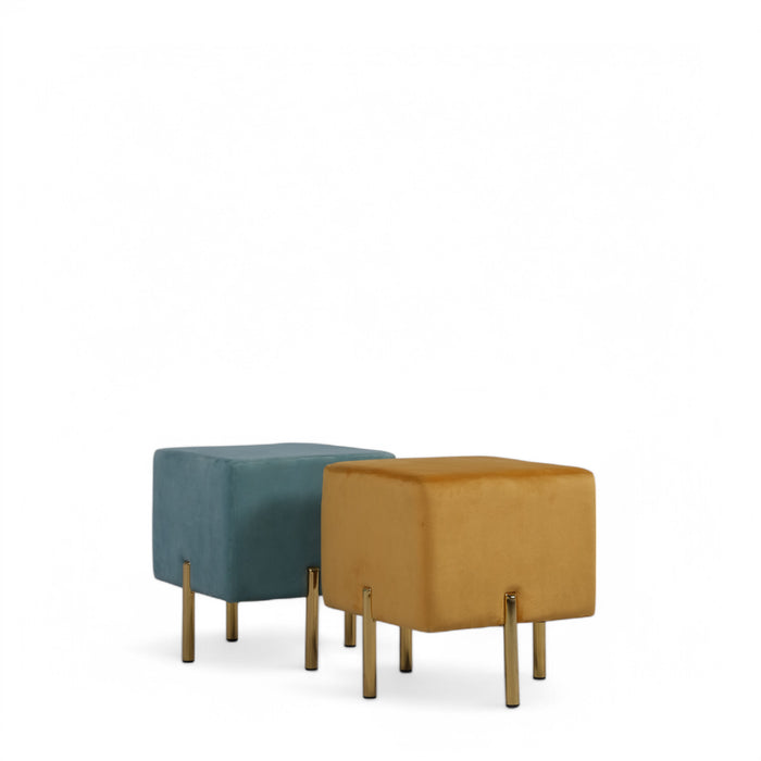 Square Velvet Ottoman Pouf Set