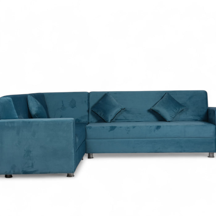 Bibiana Sectional Fabric Corner Sofa Set Sky Blue