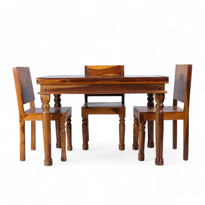 4 Seater Royal Dining Table Set Glass Surface
