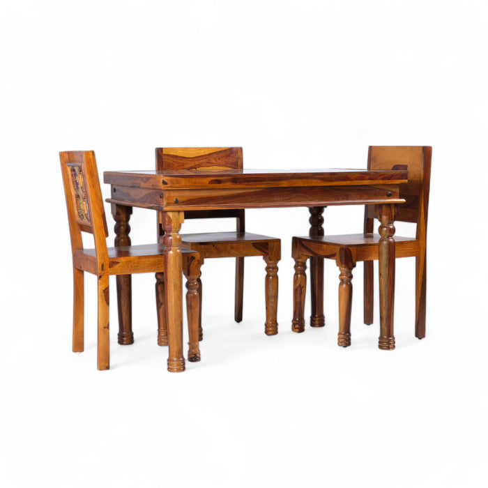 4 Seater Royal Dining Table Set Glass Surface