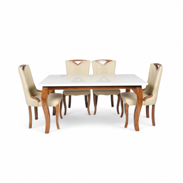 6 Seater Dining Set With White Colour Chair