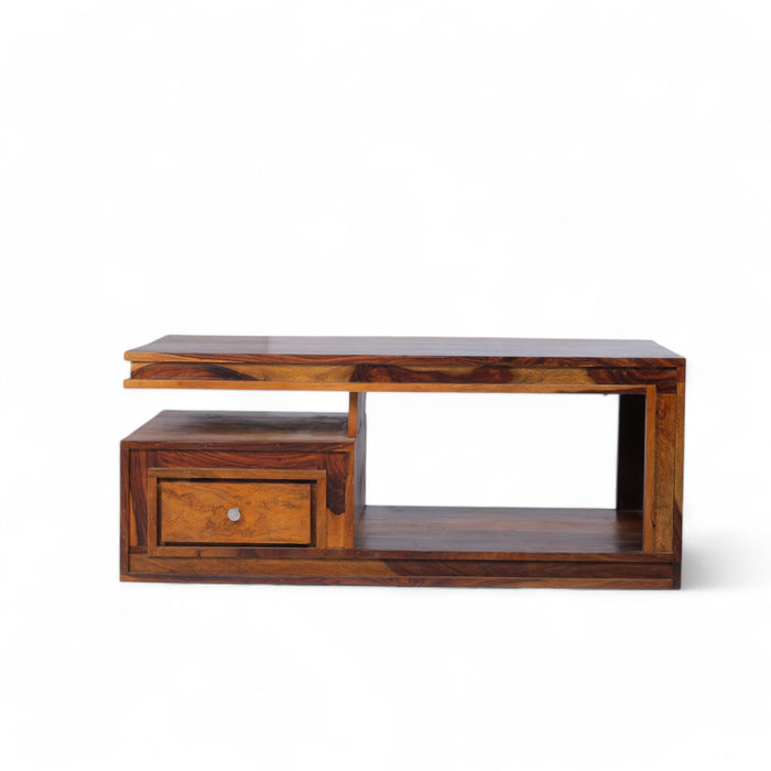 Modern Coffee Table with Drawer and Open Storage