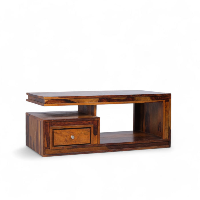 Modern Coffee Table with Drawer and Open Storage