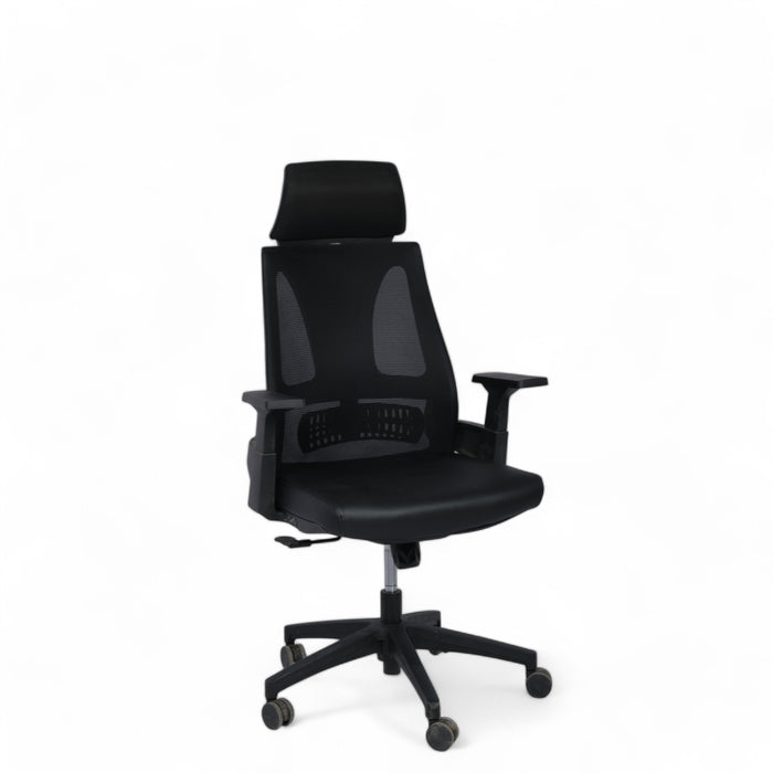 Superb High Back Ergonomic Chair With Headrest in Black Colour