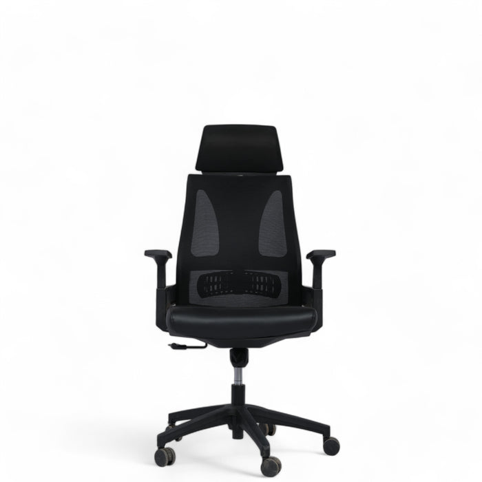 Superb High Back Ergonomic Chair With Headrest in Black Colour