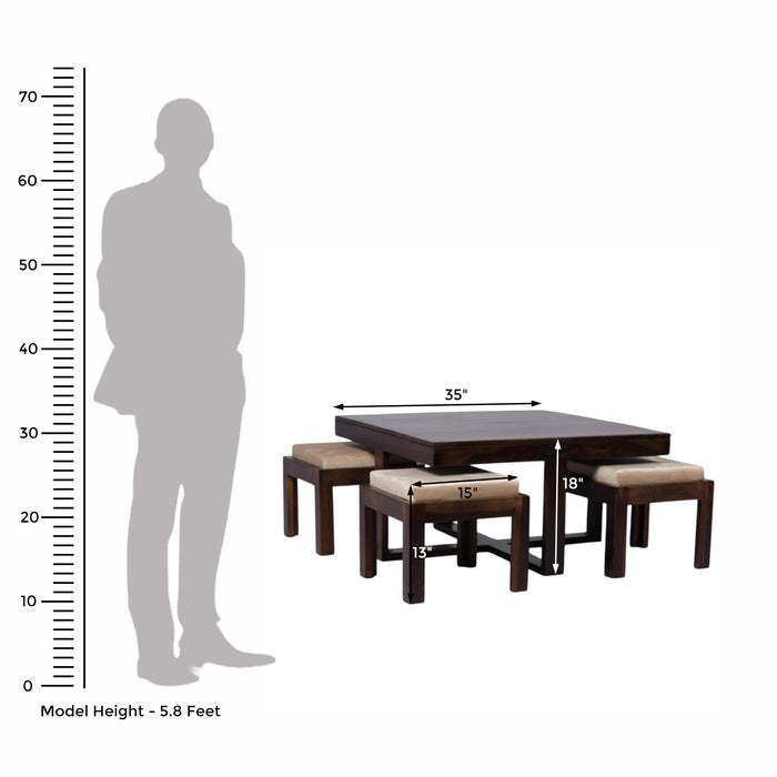 Dark brown center table with puffy