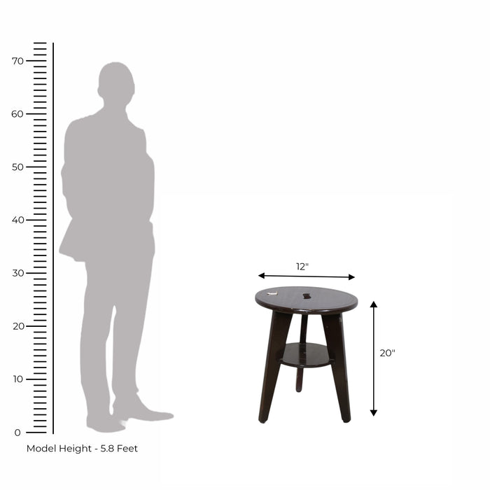 Dark Brown Wooden Stool