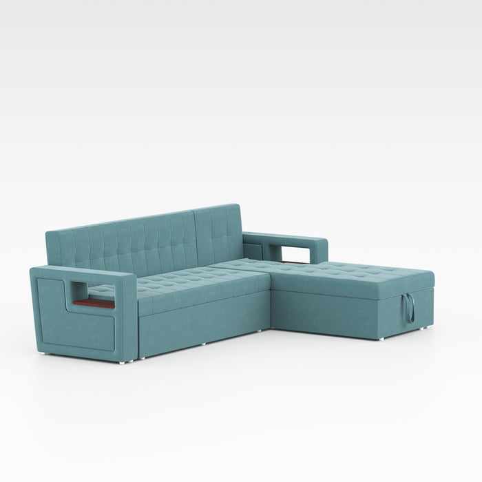 L-Shaped Sectional Sofa Cum Bed