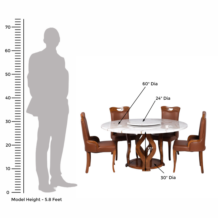 Majestica Round 4 Seater Dining Set