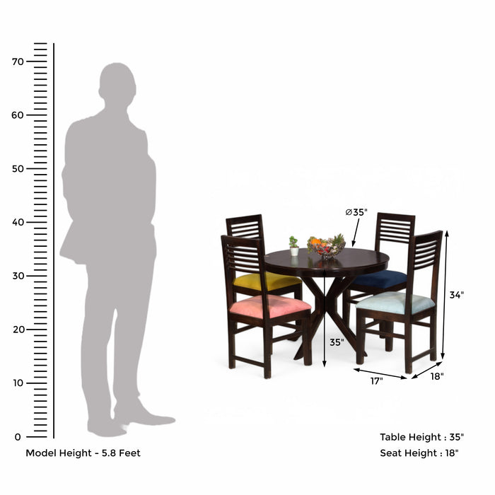 4-Seater Round Dining Table Set