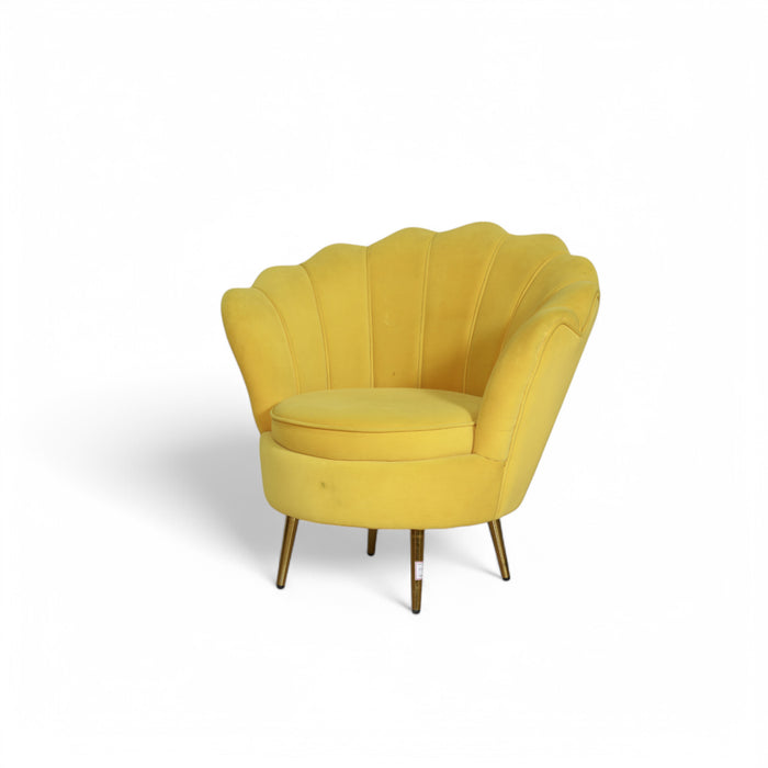 Velvet Shell Accent Single Seater Chair