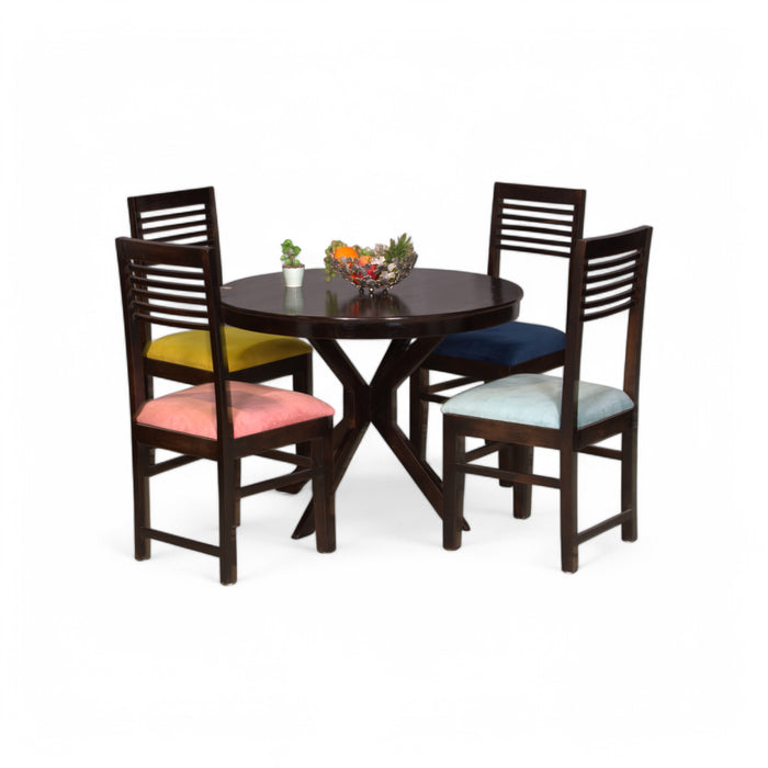 4-Seater Round Dining Table Set