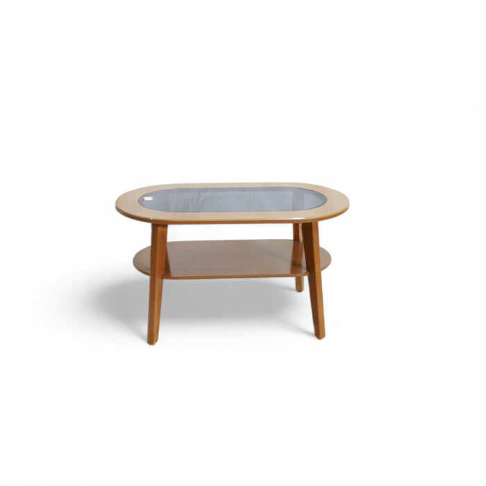 Oval Glass-Top Coffee Table