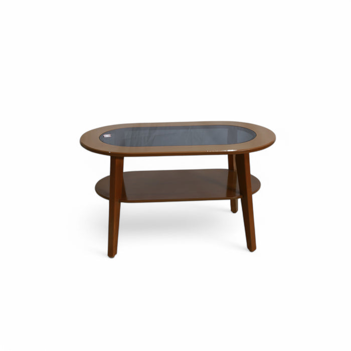 Oval Glass-Top Coffee Table