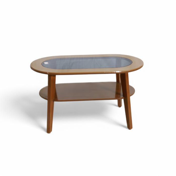 Oval Glass-Top Coffee Table
