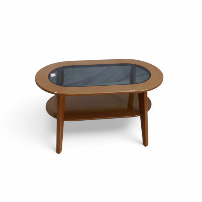 Oval Glass-Top Coffee Table