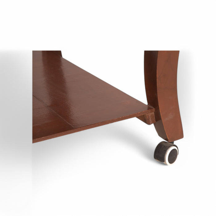 Brown Wooden & Marble Coffee Table