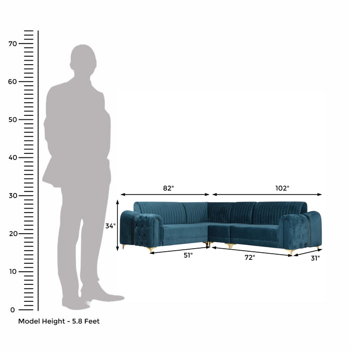 Classic Chesterfield L Shaped Sofa