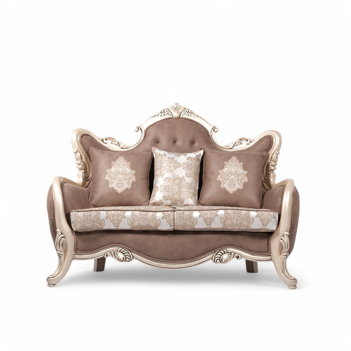 Elegant Carved Wooden Sofa - 2 Seater