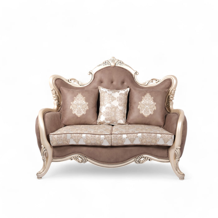 Elegant Carved Wooden Sofa - 2 Seater