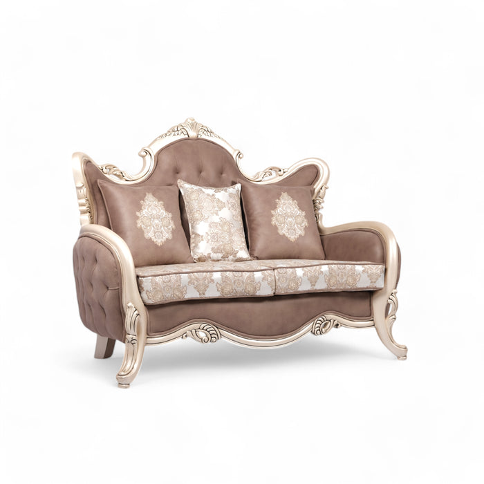 Elegant Carved Wooden Sofa - 2 Seater