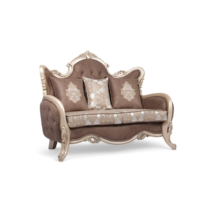 Elegant Carved Wooden Sofa - 2 Seater