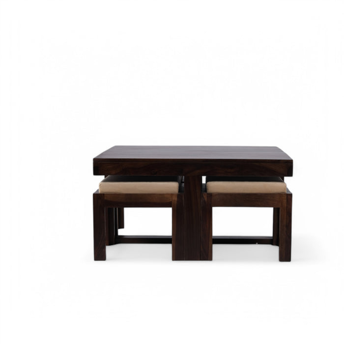 Dark brown center table with puffy
