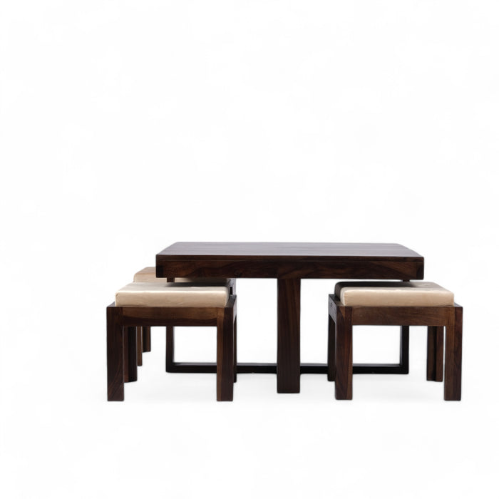 Dark brown center table with puffy