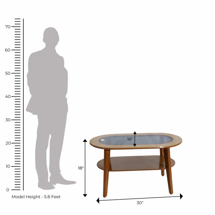 Oval Glass-Top Coffee Table