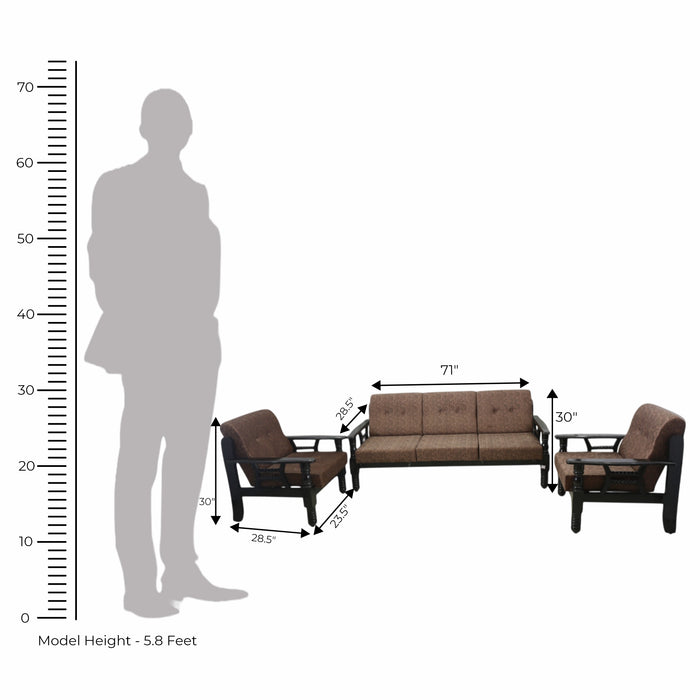 3+1+1 Seater Wooden Sofa Set