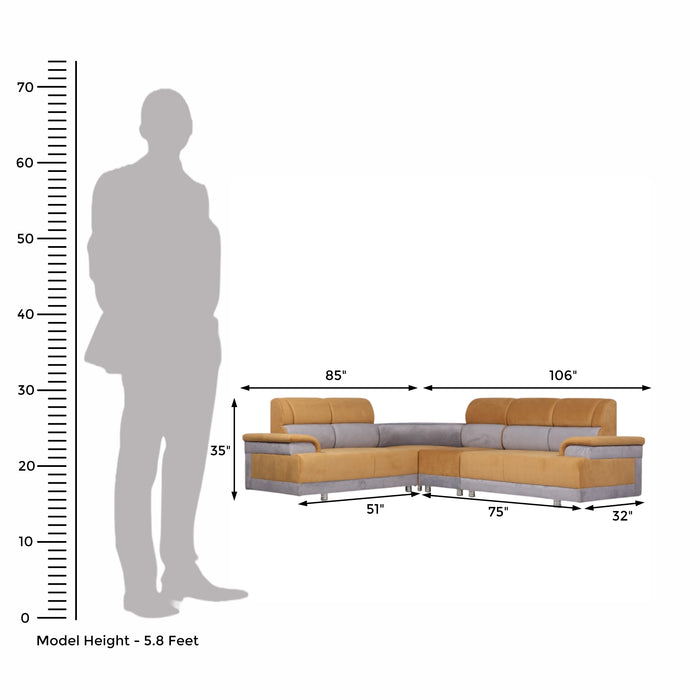 Italia Sofa Set Orange Gray Colour By Mood Of Wood