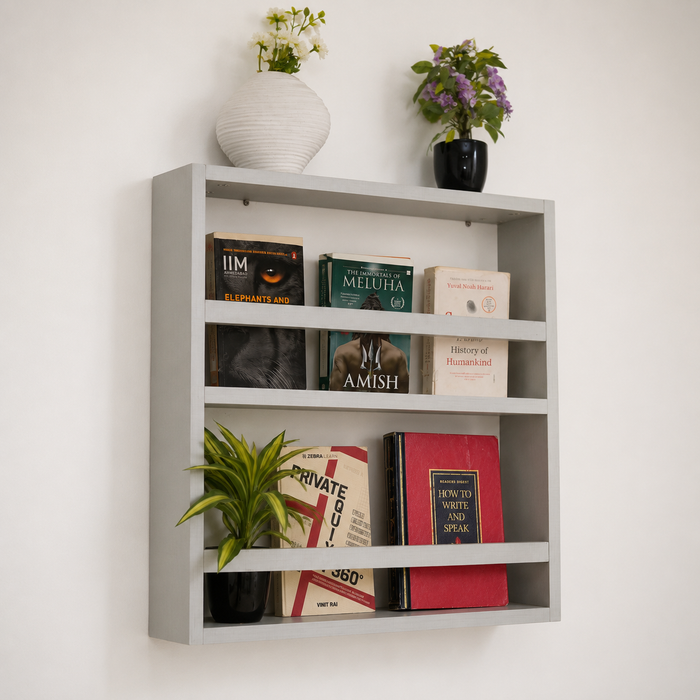 Wood Bookshelf 24 Inches Set Of 3, Wall Mounted Nursery Book Shelves, Kids Room, Kitchen Spice Rack, Book Shelf, White
