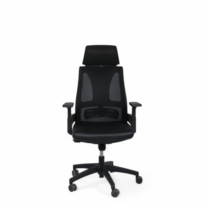Superb High Back Ergonomic Chair With Headrest in Black Colour