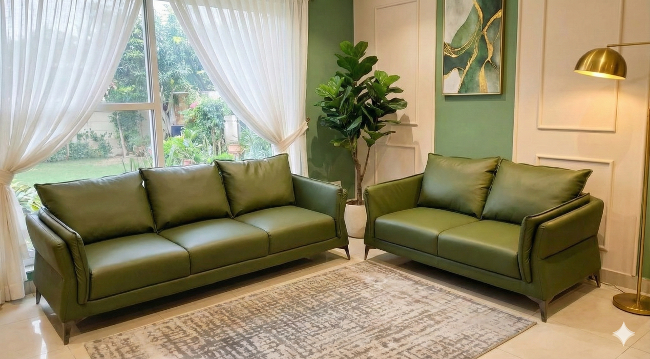 green sofa