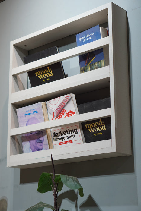 Wood Bookshelf 24 Inches Set Of 3, Wall Mounted Nursery Book Shelves, Kids Room, Kitchen Spice Rack, Book Shelf, White
