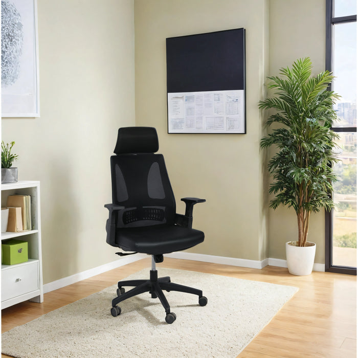 Superb High Back Ergonomic Chair With Headrest in Black Colour