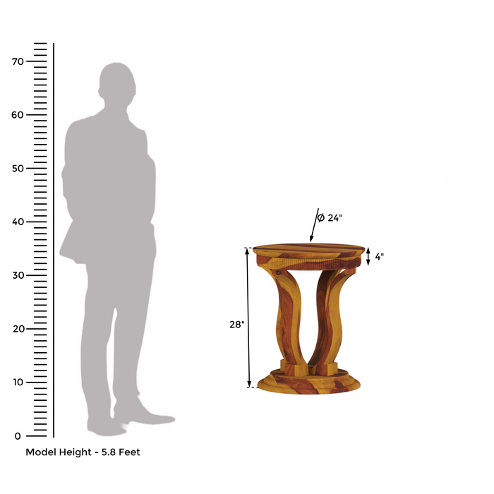 Round Wooden Side Table