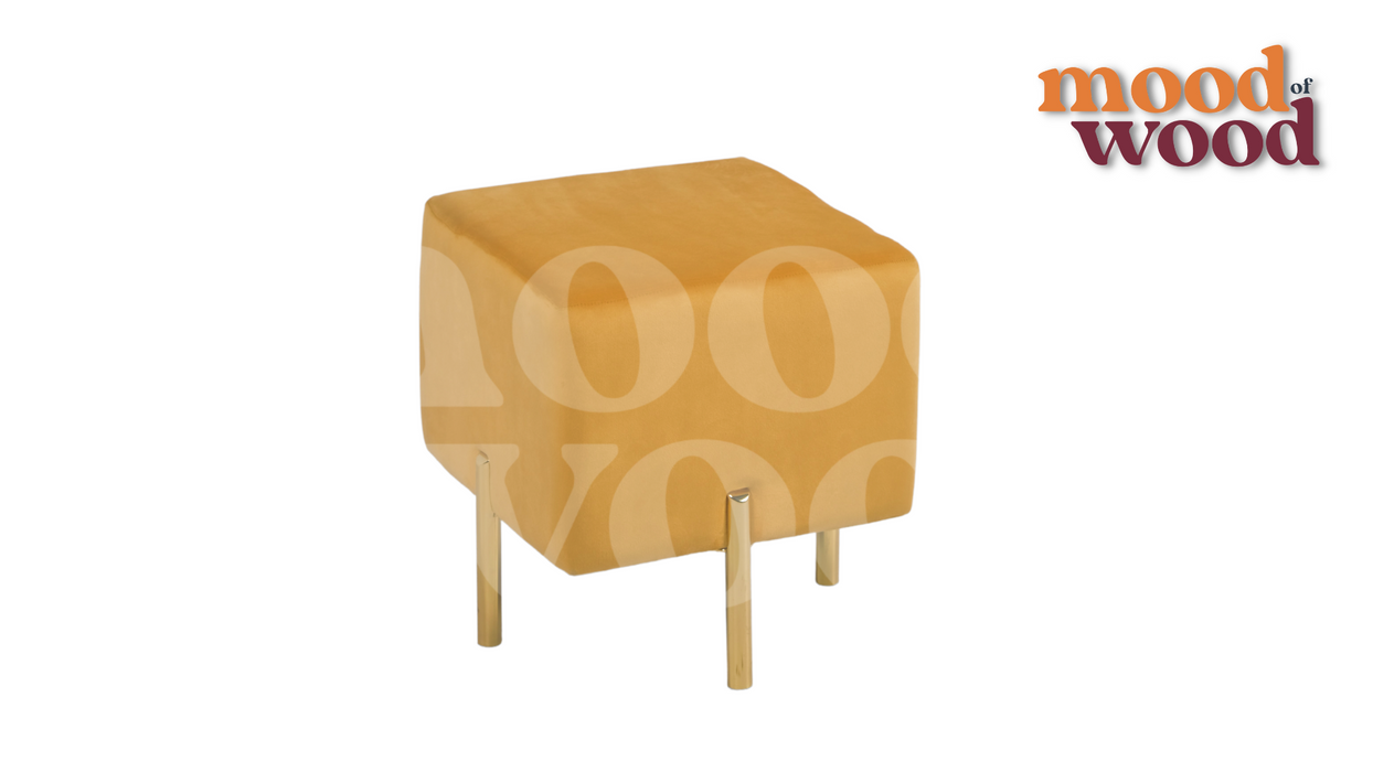 BRICKS Stool Yellow Colour Pouffe By Mood Of Wood