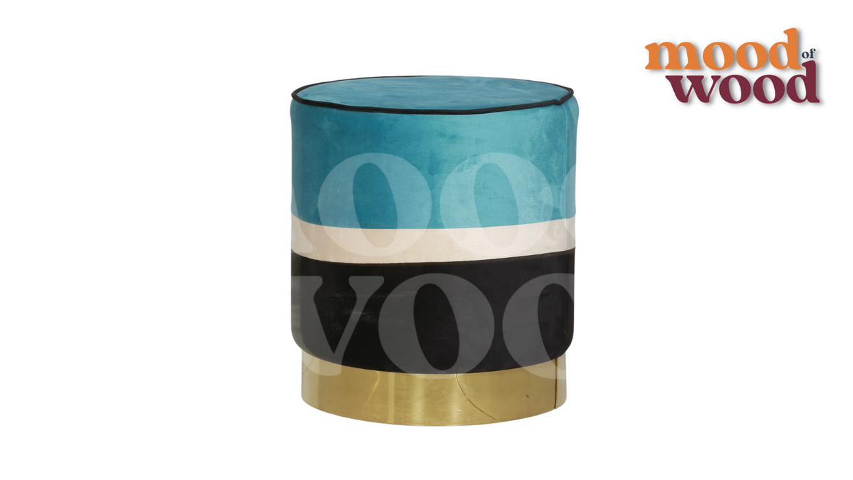 Multicolour Suede Pouffe By Mood Of Wood